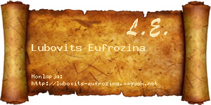 Lubovits Eufrozina névjegykártya